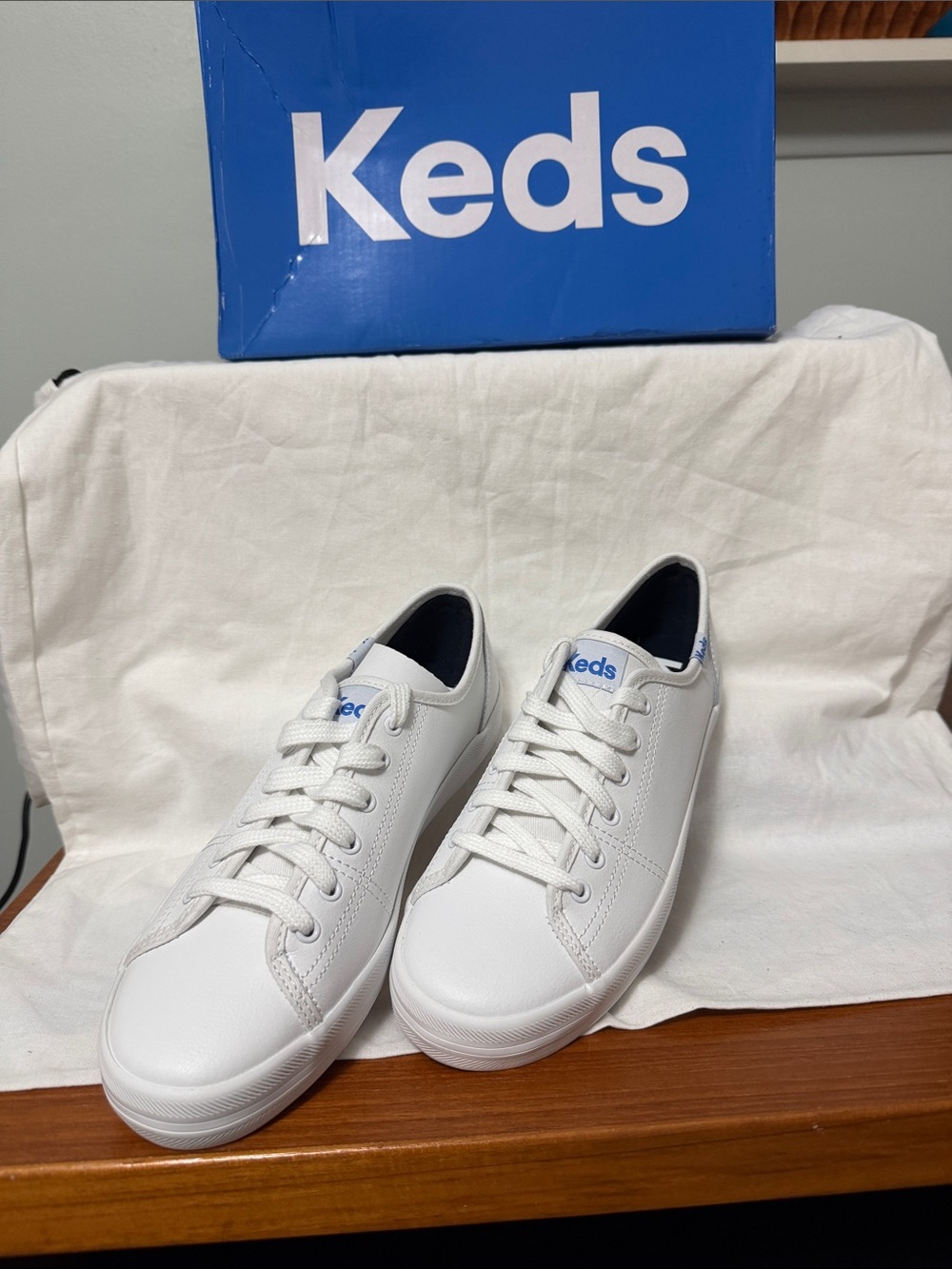 Keds White Sneakers with Navy Accents